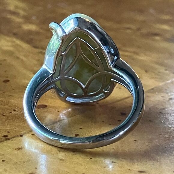 Natural Connemara Marble Sterling Silver Claddagh Ring - Picture 5 of 9